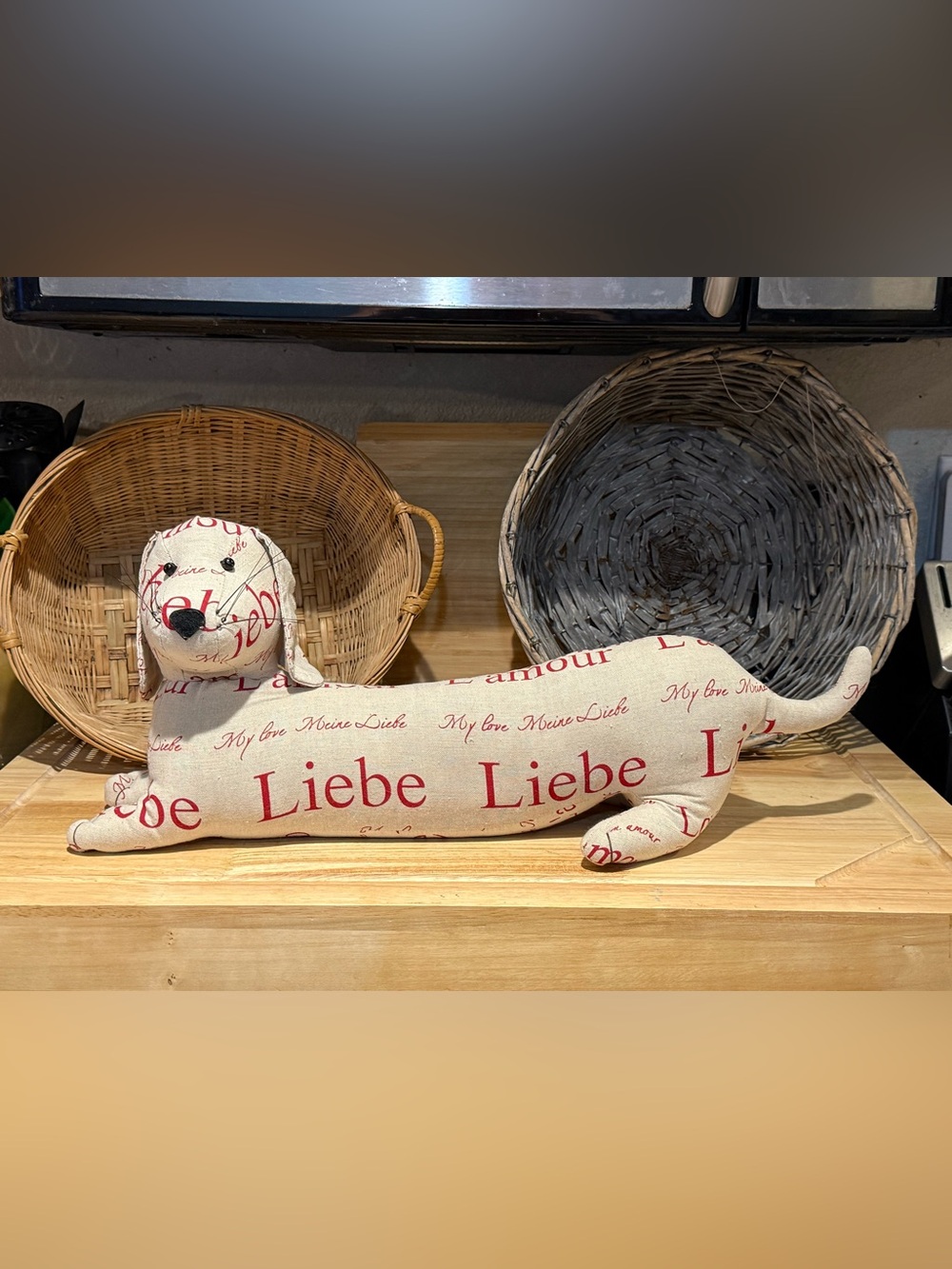 Vintage Dachshund Draft Stopper Pillow | 24” Long | Cottagecore Farmhouse
